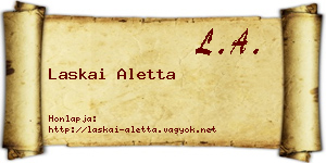 Laskai Aletta névjegykártya